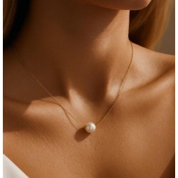 گردنبند طلا مروارید تکی