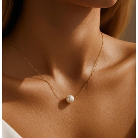 گردنبند طلا مروارید تکی